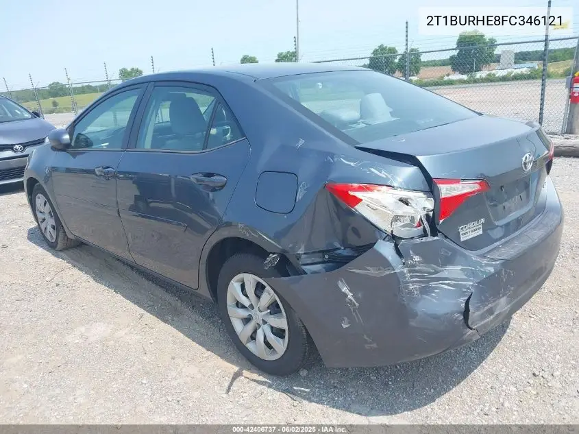 2015 Toyota Corolla Le VIN: 2T1BURHE8FC346121 Lot: 42406737