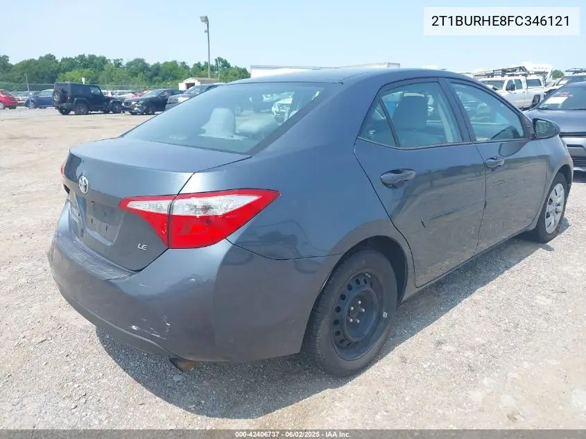 2015 Toyota Corolla Le VIN: 2T1BURHE8FC346121 Lot: 42406737