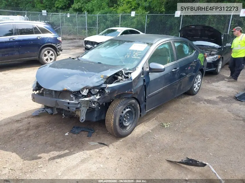 2015 Toyota Corolla L/Le/Le Pls/Prm/S/S Pls VIN: 5YFBURHE4FP312273 Lot: 42590488