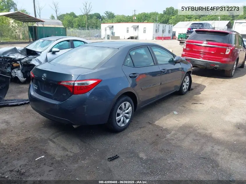 2015 Toyota Corolla L/Le/Le Pls/Prm/S/S Pls VIN: 5YFBURHE4FP312273 Lot: 42590488