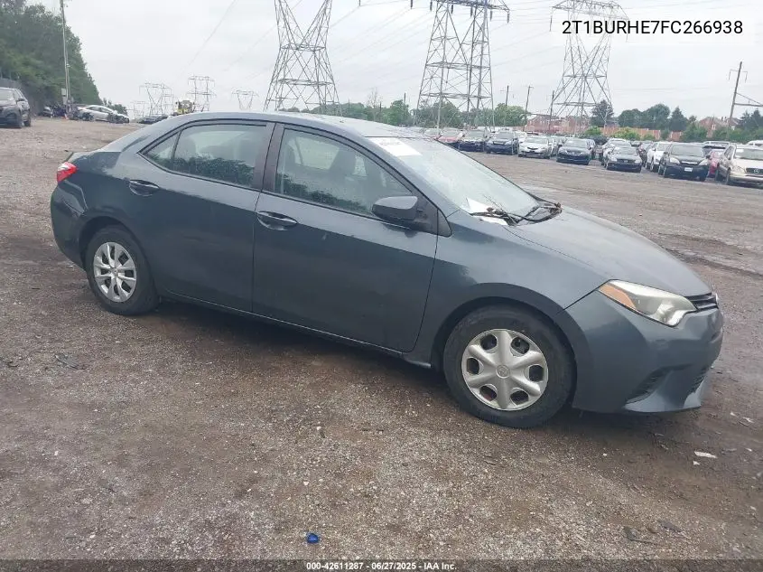 2015 Toyota Corolla L VIN: 2T1BURHE7FC266938 Lot: 42611287