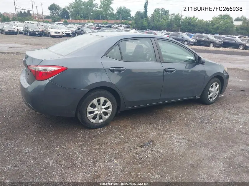 2015 Toyota Corolla L VIN: 2T1BURHE7FC266938 Lot: 42611287