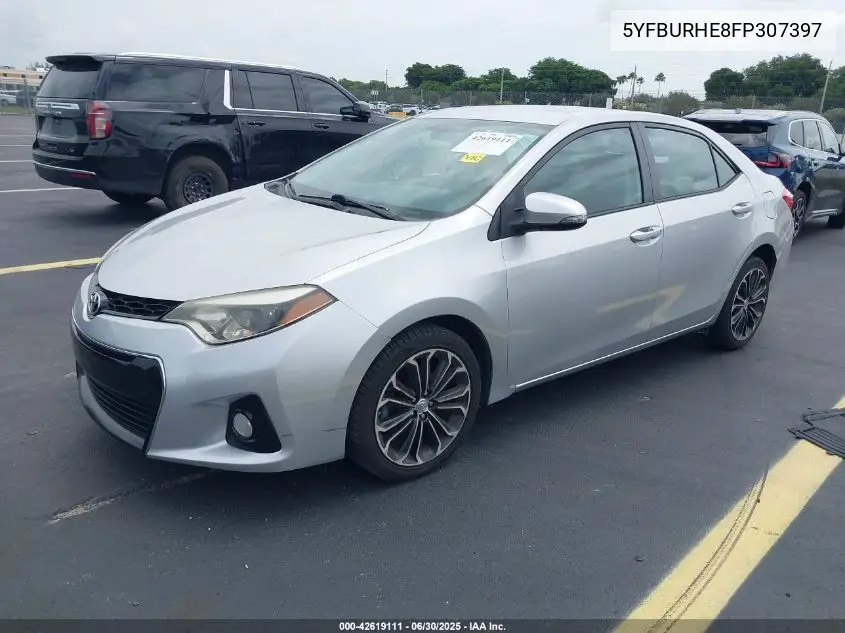2015 Toyota Corolla S Plus VIN: 5YFBURHE8FP307397 Lot: 42619111