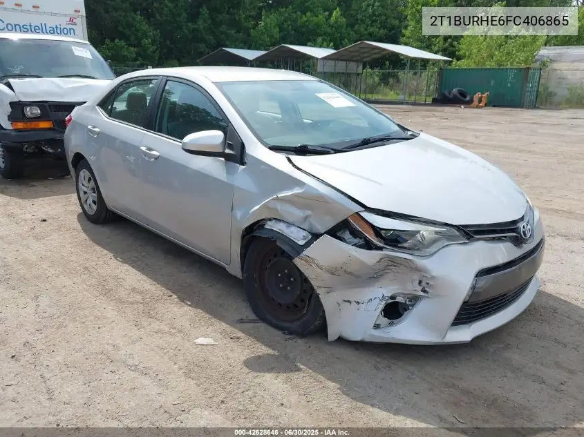 2015 Toyota Corolla Le VIN: 2T1BURHE6FC406865 Lot: 42628646