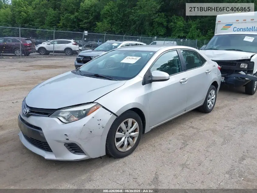 2015 Toyota Corolla Le VIN: 2T1BURHE6FC406865 Lot: 42628646