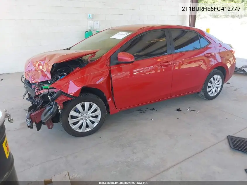 2015 Toyota Corolla Le VIN: 2T1BURHE6FC412777 Lot: 42630442