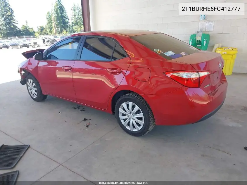 2015 Toyota Corolla Le VIN: 2T1BURHE6FC412777 Lot: 42630442