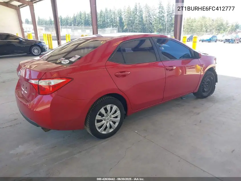 2015 Toyota Corolla Le VIN: 2T1BURHE6FC412777 Lot: 42630442