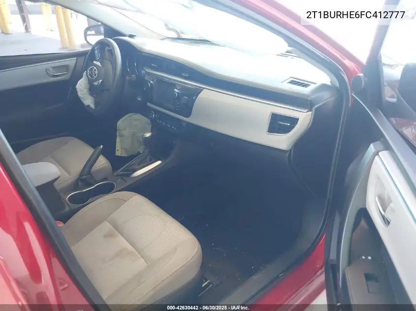 2015 Toyota Corolla Le VIN: 2T1BURHE6FC412777 Lot: 42630442