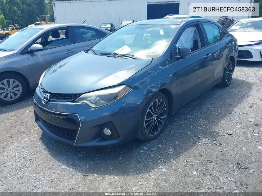 2015 Toyota Corolla S Plus VIN: 2T1BURHE0FC458363 Lot: 42634893