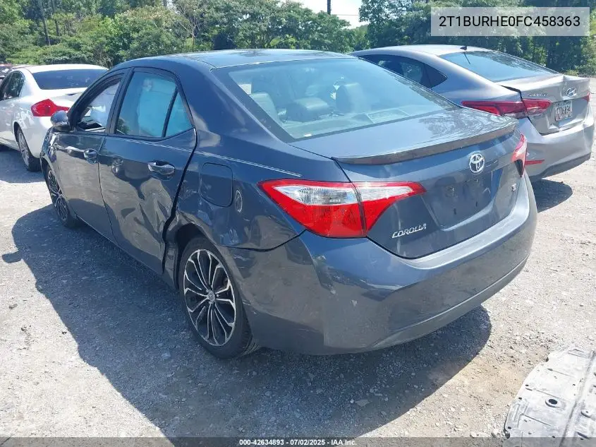 2015 Toyota Corolla S Plus VIN: 2T1BURHE0FC458363 Lot: 42634893