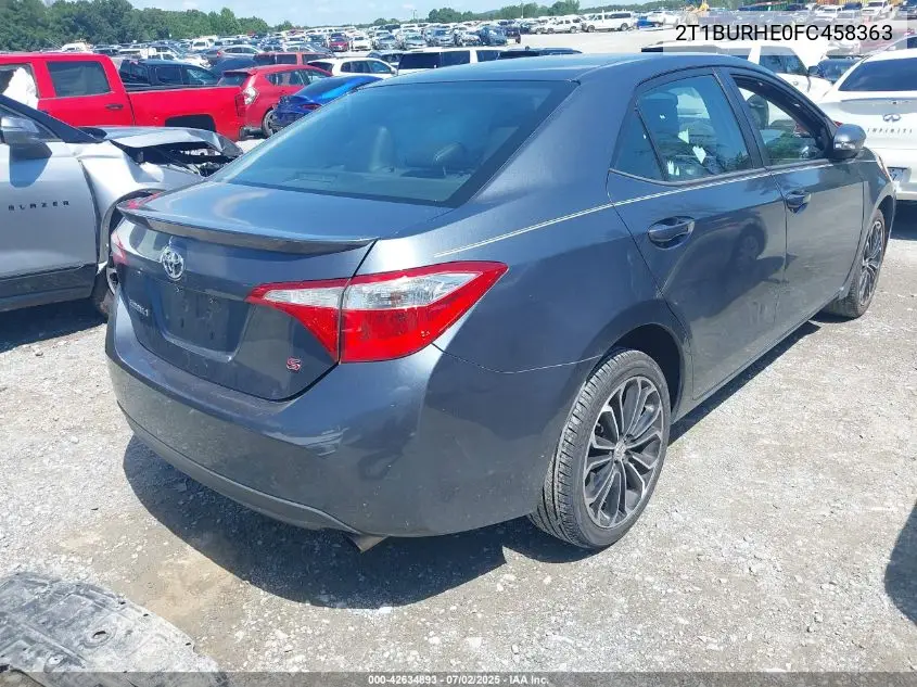 2015 Toyota Corolla S Plus VIN: 2T1BURHE0FC458363 Lot: 42634893