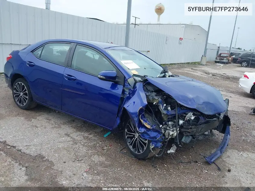 2015 Toyota Corolla S Plus VIN: 5YFBURHE7FP273646 Lot: 42636870