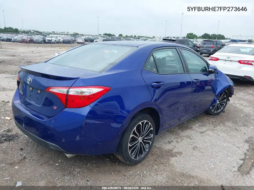 2015 Toyota Corolla S Plus VIN: 5YFBURHE7FP273646 Lot: 42636870
