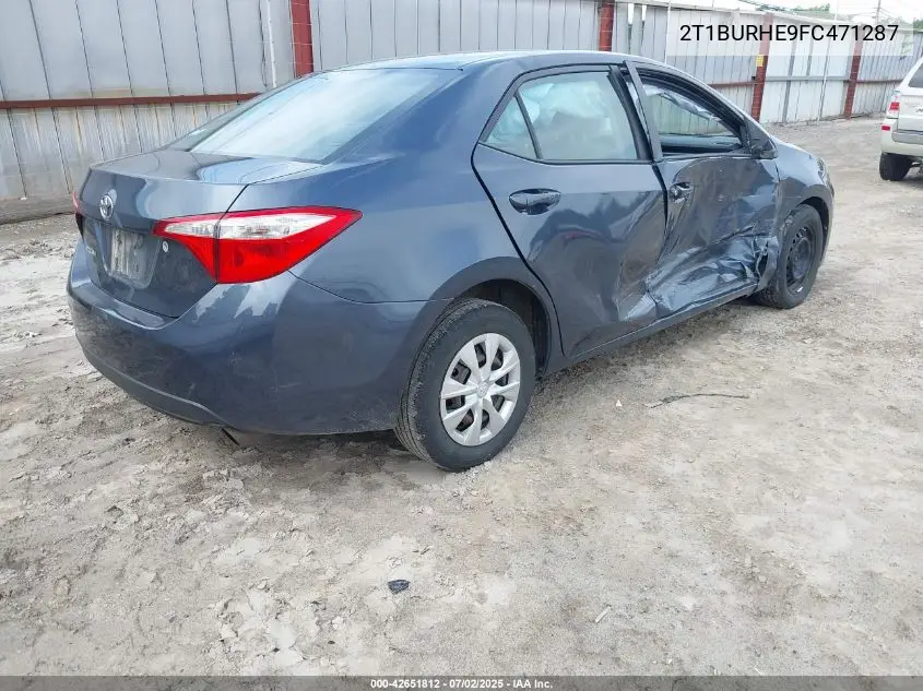 2015 Toyota Corolla L VIN: 2T1BURHE9FC471287 Lot: 42651812