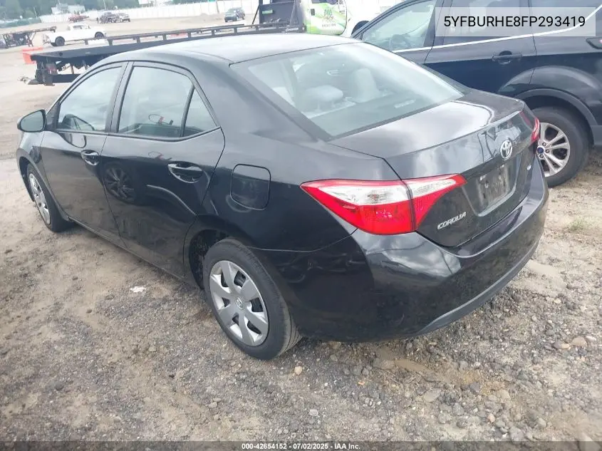 2015 Toyota Corolla Le VIN: 5YFBURHE8FP293419 Lot: 42654152