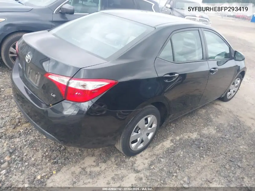 2015 Toyota Corolla Le VIN: 5YFBURHE8FP293419 Lot: 42654152