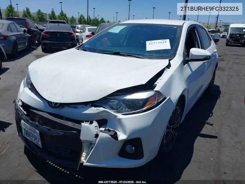 2015 Toyota Corolla S VIN: 2T1BURHE9FC332325 Lot: 42773525