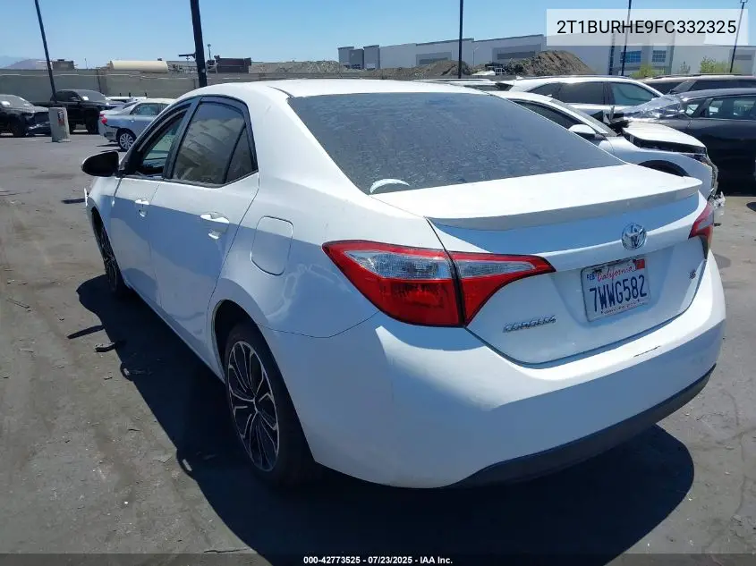 2015 Toyota Corolla S VIN: 2T1BURHE9FC332325 Lot: 42773525