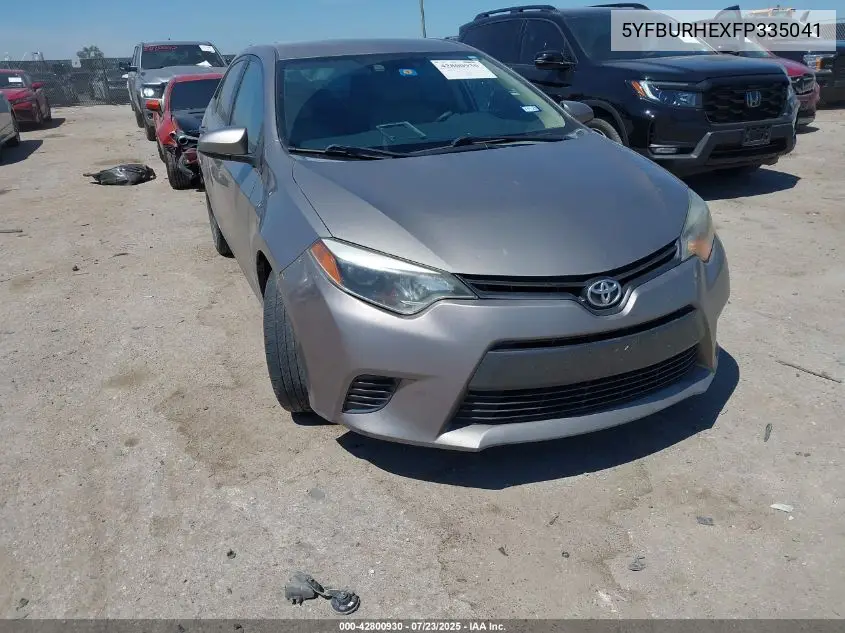2015 Toyota Corolla Le VIN: 5YFBURHEXFP335041 Lot: 42800930