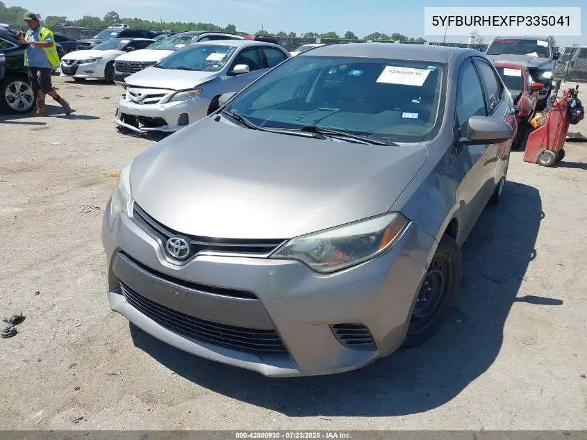 2015 Toyota Corolla Le VIN: 5YFBURHEXFP335041 Lot: 42800930