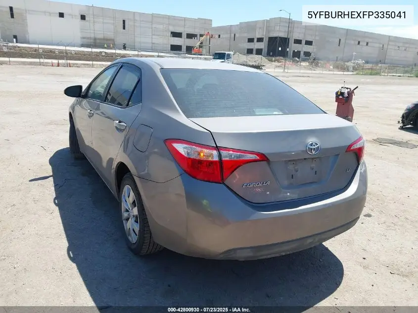 2015 Toyota Corolla Le VIN: 5YFBURHEXFP335041 Lot: 42800930
