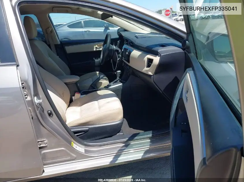 2015 Toyota Corolla Le VIN: 5YFBURHEXFP335041 Lot: 42800930