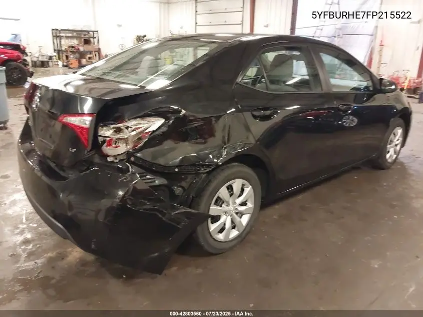 2015 Toyota Corolla Le VIN: 5YFBURHE7FP215522 Lot: 42803560