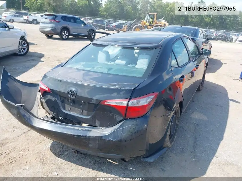 2015 Toyota Corolla Le VIN: 2T1BURHE0FC297965 Lot: 42826719