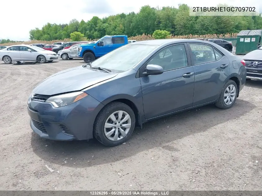 2016 Toyota Corolla VIN: 2T1BURHE1GC709702 Lot: 12326295
