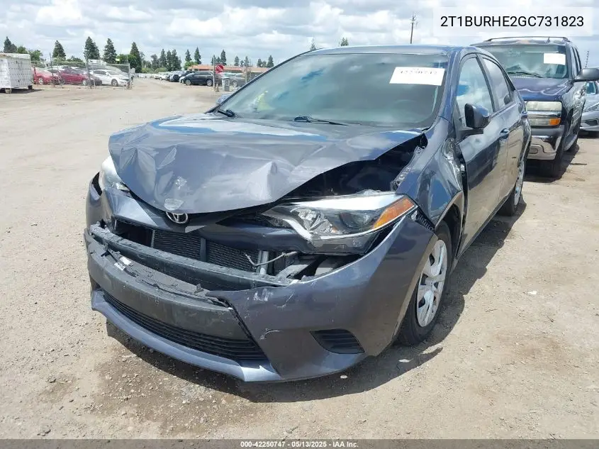 2016 Toyota Corolla L VIN: 2T1BURHE2GC731823 Lot: 42250747
