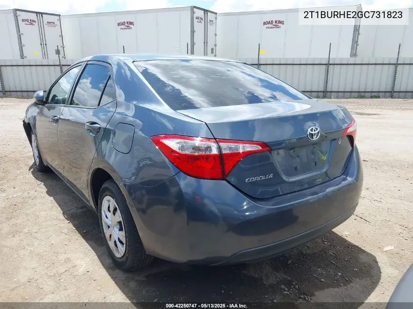 2016 Toyota Corolla L VIN: 2T1BURHE2GC731823 Lot: 42250747