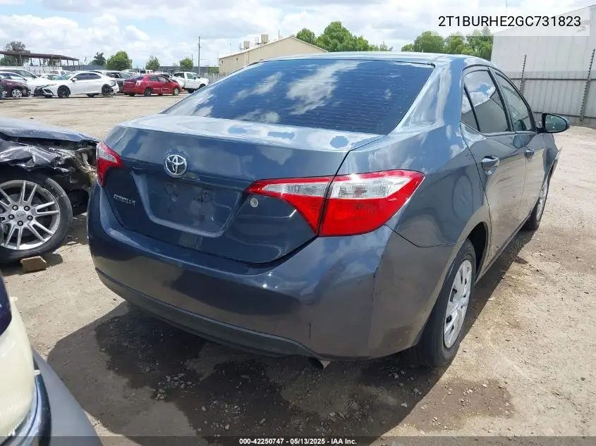 2016 Toyota Corolla L VIN: 2T1BURHE2GC731823 Lot: 42250747