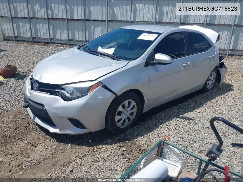 2016 Toyota Corolla L VIN: 2T1BURHEXGC715823 Lot: 42259715