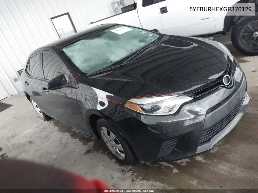 2016 Toyota Corolla L VIN: 5YFBURHEXGP370129 Lot: 42622023