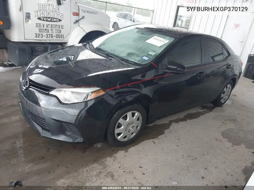 2016 Toyota Corolla L VIN: 5YFBURHEXGP370129 Lot: 42622023