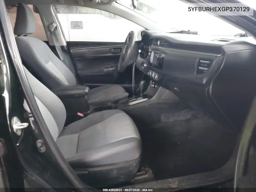 2016 Toyota Corolla L VIN: 5YFBURHEXGP370129 Lot: 42622023