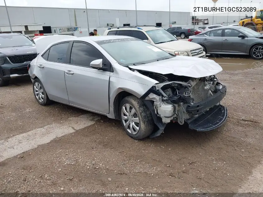 2016 Toyota Corolla Le VIN: 2T1BURHE1GC523089 Lot: 42637674