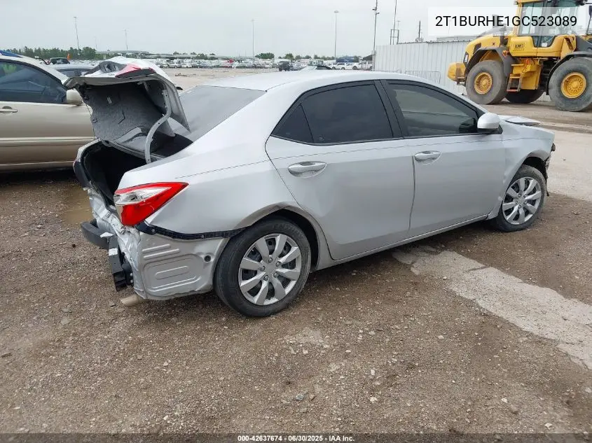 2016 Toyota Corolla Le VIN: 2T1BURHE1GC523089 Lot: 42637674
