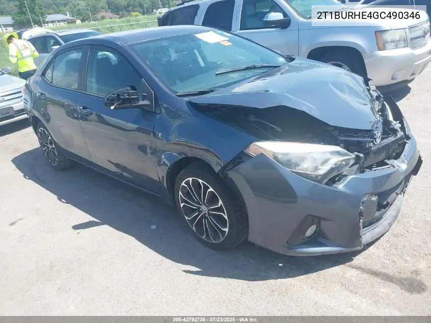 2016 Toyota Corolla S Plus VIN: 2T1BURHE4GC490346 Lot: 42792736
