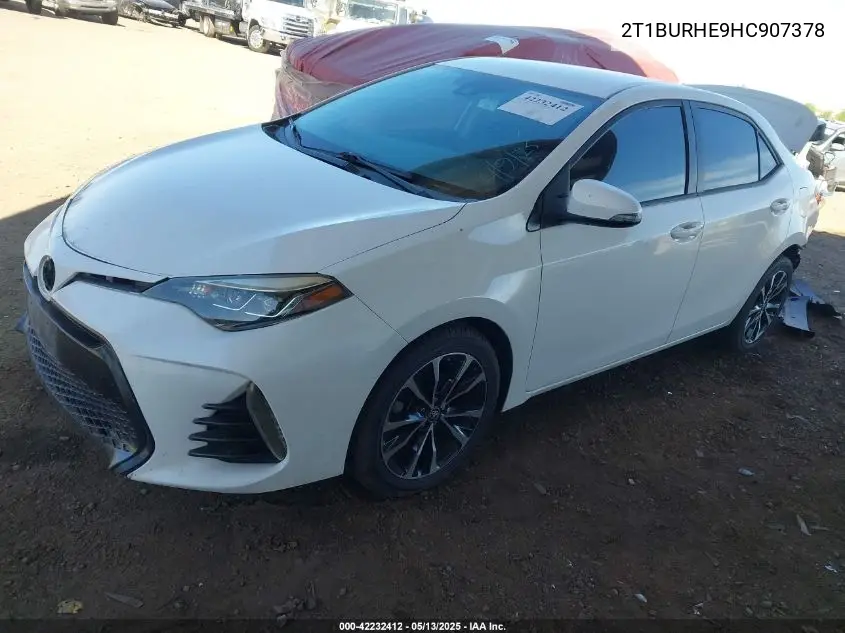 2017 Toyota Corolla Se VIN: 2T1BURHE9HC907378 Lot: 42232412