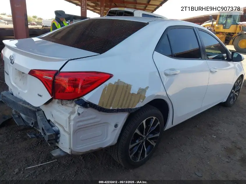 2017 Toyota Corolla Se VIN: 2T1BURHE9HC907378 Lot: 42232412
