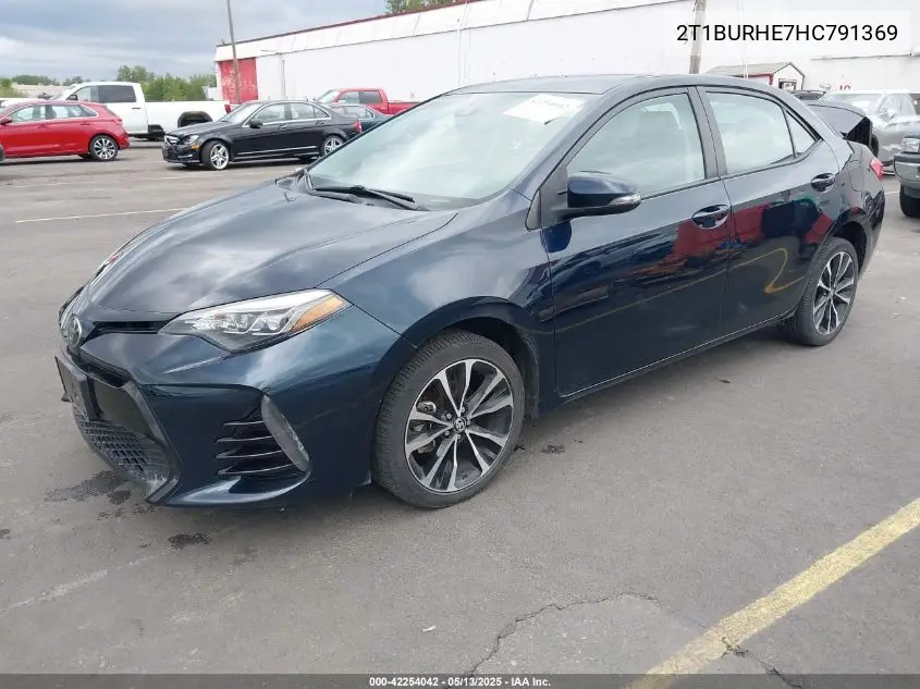 2017 Toyota Corolla Se VIN: 2T1BURHE7HC791369 Lot: 42254042