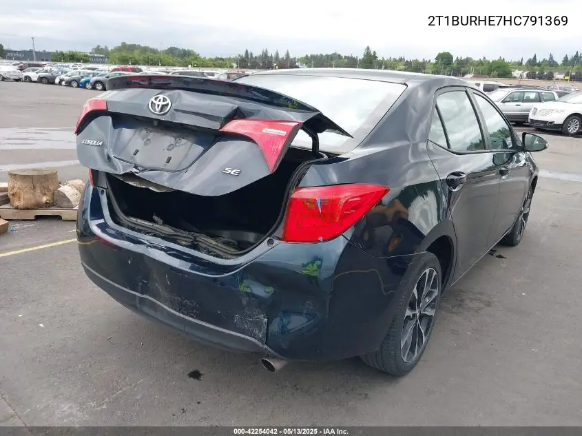 2017 Toyota Corolla Se VIN: 2T1BURHE7HC791369 Lot: 42254042