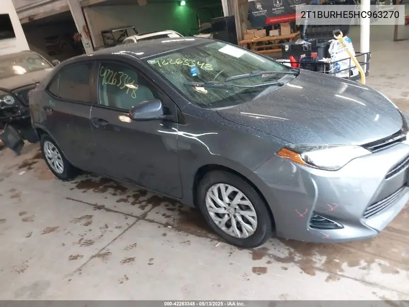 2017 Toyota Corolla Le VIN: 2T1BURHE5HC963270 Lot: 42263348