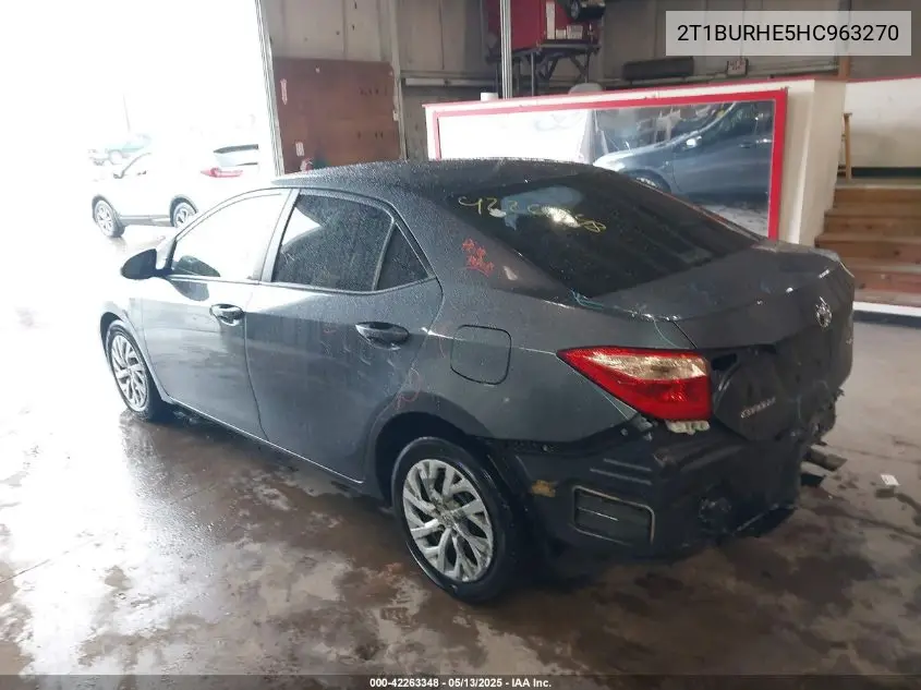 2017 Toyota Corolla Le VIN: 2T1BURHE5HC963270 Lot: 42263348