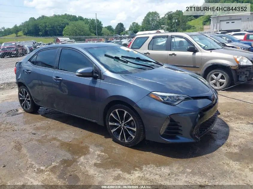 2017 Toyota Corolla Se VIN: 2T1BURHE4HC844352 Lot: 42561228