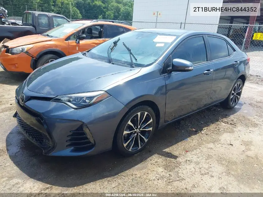 2017 Toyota Corolla Se VIN: 2T1BURHE4HC844352 Lot: 42561228