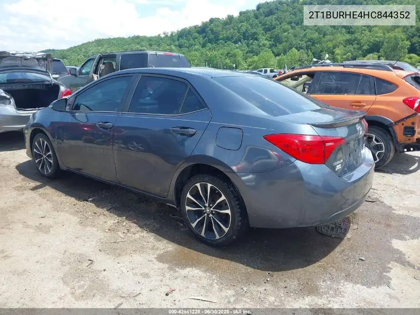 2017 Toyota Corolla Se VIN: 2T1BURHE4HC844352 Lot: 42561228