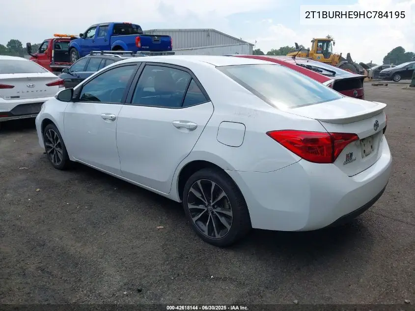 2017 Toyota Corolla Se VIN: 2T1BURHE9HC784195 Lot: 42618144